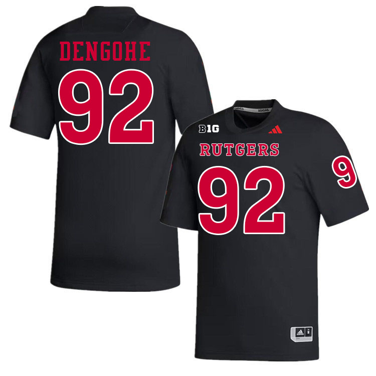 Rutgers Scarlet Knights #92 Darold DeNgohe College Football Jerseys Stitched-Black
